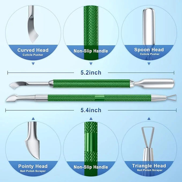 2pcs metal dark green cuticle