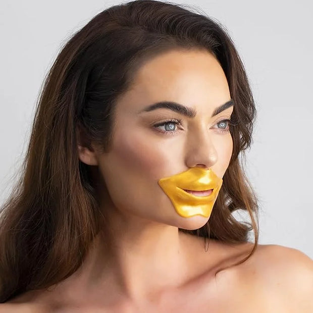 CCbeauty 24 Packs Lip Masks & Eye Mask Bulk,24K Gold Under Eye Patches for Puffy Eyes,Dark Circles,Collagen Eye gel Pads f...