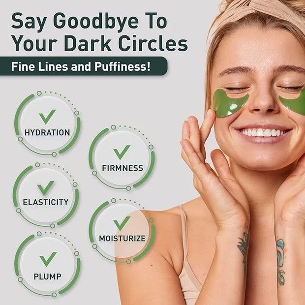 Green Tea Matcha Firming Eye Mask, 30 Pairs Collagen Patches For Fine Lines, Wrinkles, Under Eye Bags & Puffy Eyes Treatme...