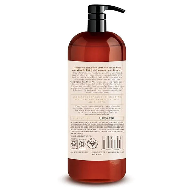 Soapbox Shampoo and Conditioner Set with Coconut Oil, Jojoba Oil, Aloe and Shea Butter to Moisturize and Nourish for All H...
