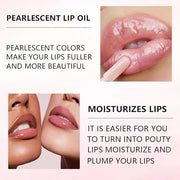 Hydrating Lip Glow Oil Set, Plumping Lip Oil Moisturizing Nourishing Shiny No-Sticky Transparent Tinted Lip Gloss Balm, Na...