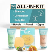 Eco Botanics Soaps & Toiletries Bulk Set | 1-Shoppe Amenities Kit for Hotels & Vacation Rentals | 0.85 oz Shampoo & Condit...