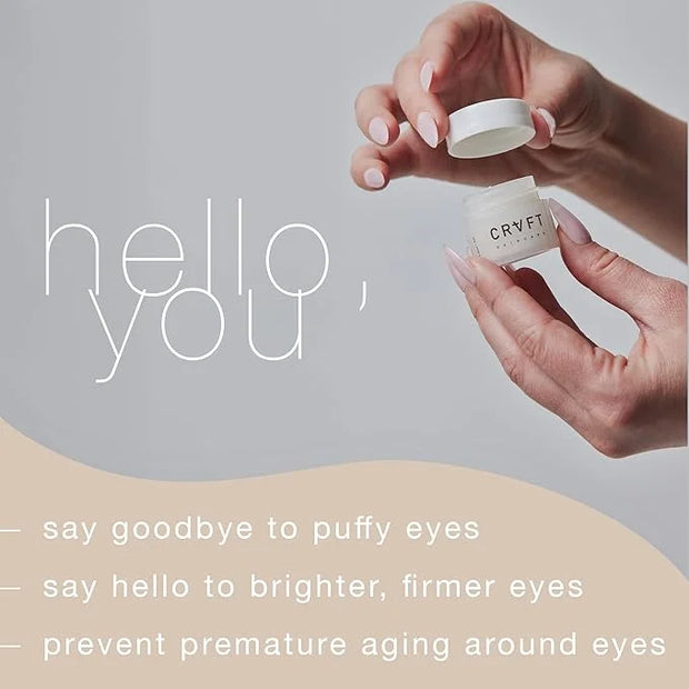 CRVFT Under Eye Cream | Brighten Dark Circles/Reduce the Appearance of Puffy Eyes | Peppermint Scented w/Caffeine | 30-Day...