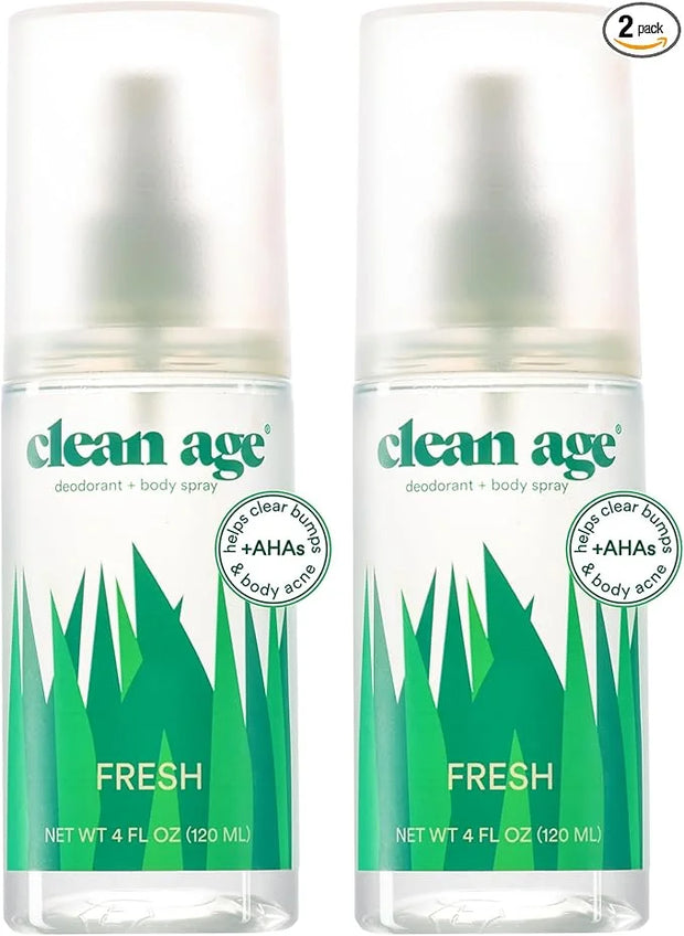 Aluminum Free Deodorant & Body Spray for Whole Body - Fresh 4oz (2 Pack) Clean Deodorant and Body Spray for Teen Boys and ...