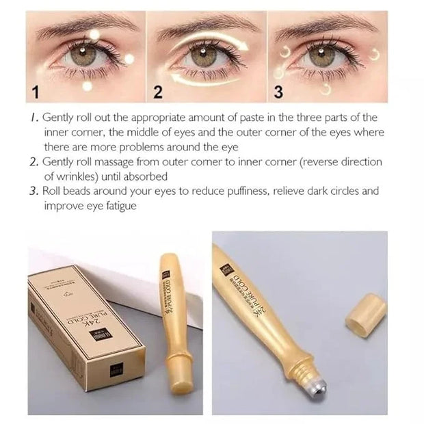 24K Gold Anti-Wrinkle Smoothing Under Eye Cream for Dark Circles, Puffiness, Eye Bag, Anti Aging Correxion Line Daily Crea...