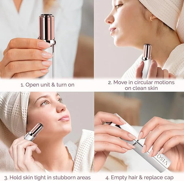 Flawless Facial Hair Removal for Women - Electric Razor Device, Small Dermaplaning Remover Tools Finishing Epilator Trimme...