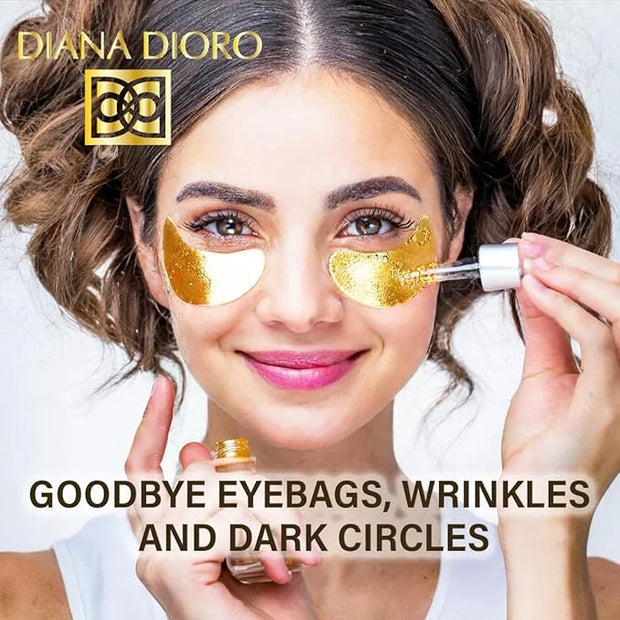 24K ULTIMATE Eye Care Set - Luxurious Anti-Aging Masks & Serum - Effective Under Eye Treatment for Puffiness, Dark Circles...