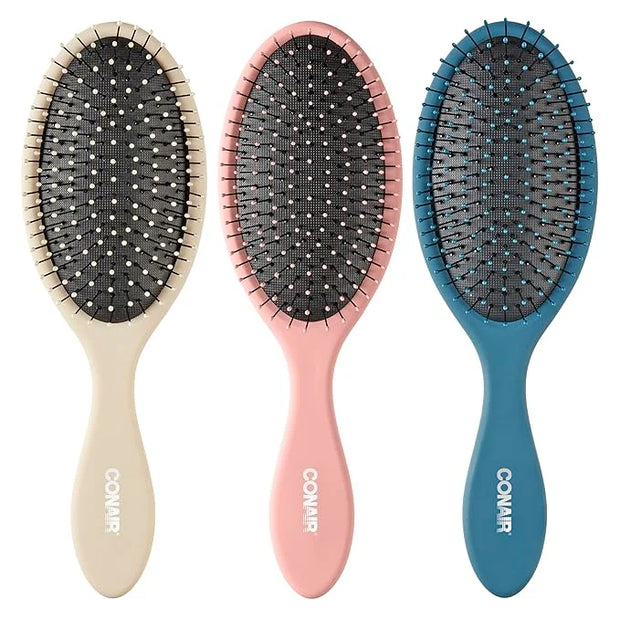 Conair Detangling hairbrush 3PK - wet or dry hair - ideal for curly or straight styles - detangler hair brush - hairbrushe...