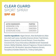 Seaweed Bath Co. Clear Guard SPF 40 Sport Broad Spectrum Sunscreen Spray, 6 Ounce, Sustainably Harvested Seaweed, Aloe, Av...