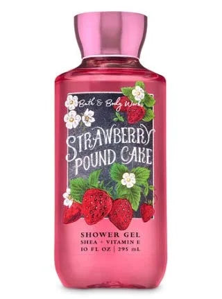Bath and Body Works - Strawberry Pound Cake - Daily Trio - Shower Gel, Fine Fragrance Mist & Super Smooth Body Lotion- New...
