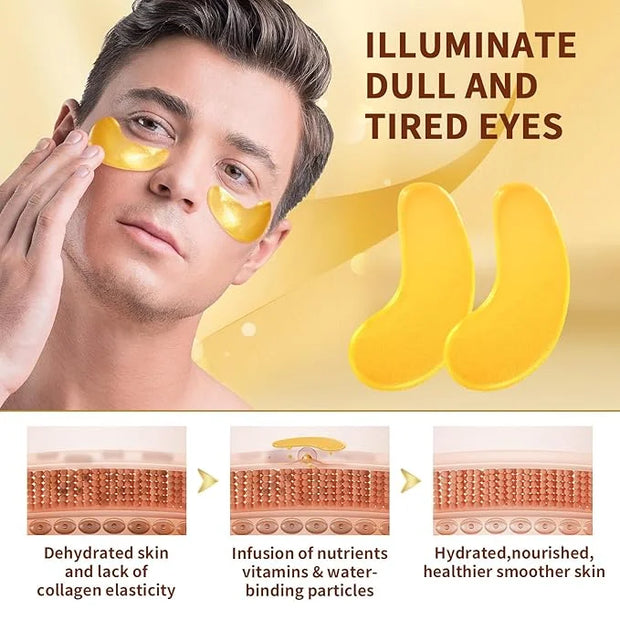 10Pairs 20Pcs 24K Gold Under Eye Patches, Collagen Eye Masks for Dark Circles and Puffiness, Reduce Wrinkles and Puffy Eye...