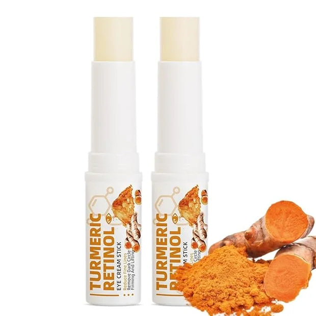 2PCS Retinol Eye Stick for Anti Aging, Turmeric Eye Cream for Dark Circles and Puffiness Fine Lines Moisturizer Under Eye ...
