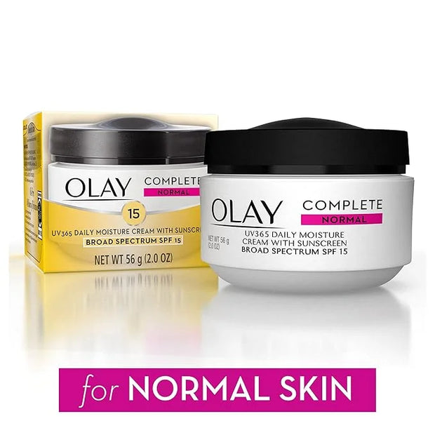 Olay Face Moisturizer Complete All Day UV Moisture Cream with Sunscreen SPF 15, Normal Skin, 2 Fl Oz (Pack of 3) - Product...