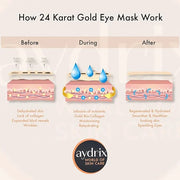 24K Gold Under Eye Mask Treatment - Corrects Puffy Eyes, Dark Circles - Reduces Wrinkles, Fine Lines and Hydrates Your Ski...