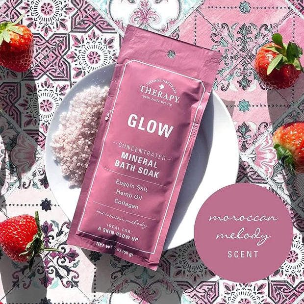 Village Naturals Therapy Glow Concentrated Mineral Bath Soak, Moroccan Melody Scent, 2 oz, Pack of 12 - Product Image