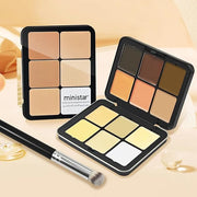 12 Colors Cream [Contour Concealer Foundation] Makeup Palette for Cheeks - All in One Makeup Palette Kit with Brush, Natur...