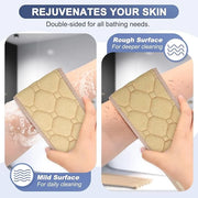 Exfoliating back scrubber with handles,
