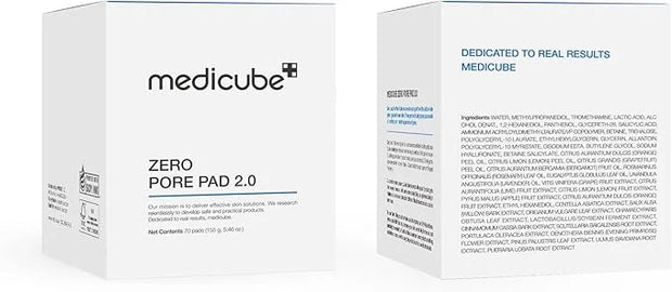 Medicube Zero Pore Pads 2.0, Dual-Textured Facial Toner Pads for Exfoliation and Pore Care with 4.5% AHA Lactic Acid & 0.4...