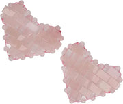 2Pcs Rose Quartz Eye Mask, Jadestone Eye Patch Reduce Facial Edema Relieve Eye Strain Heart Shaped Stone Eye Pad for Massa...