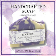 USA Made Lavender Spa Gifts for Women with Hand Cream, Handcrafted Lavender Soap, Soap Saver, Body Buffer. Luxurious Bath ...