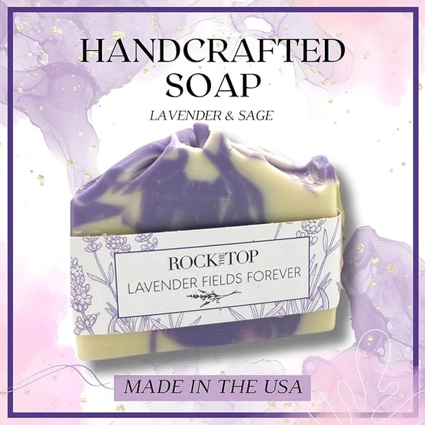 USA Made Lavender Spa Gifts for Women with Hand Cream, Handcrafted Lavender Soap, Soap Saver, Body Buffer. Luxurious Bath ...