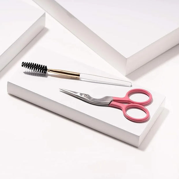 Tweezerman Exclusive Tea Rose Brow Shaping Scissors & Brush - Product Image