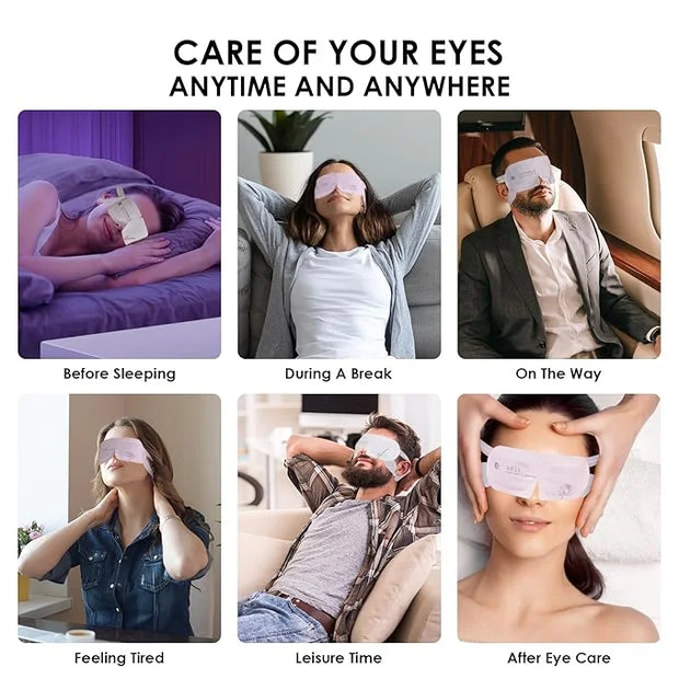 Disposable Hyaluronic Acid Eye Masks for Sleep & Relaxation, Heated Steam Eye Masks for Spa & Travel,Relieving Dry Eyes, D...