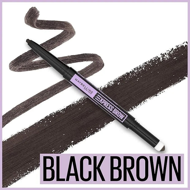 Maybelline Express Brow 2-In-1 Pencil and Powder Eyebrow Makeup, Black Brown, 1 Count - Product Image