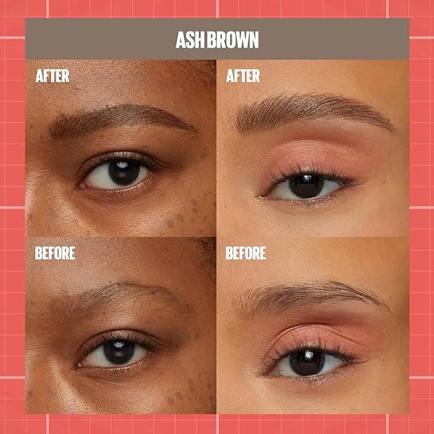 Maybelline Build-A-Brow 2-in-1 Brow Pen and Sealing Eyebrow Gel, Eyebrow Makeup for Real-Looking, Fuller Brows, Ash Brown,...