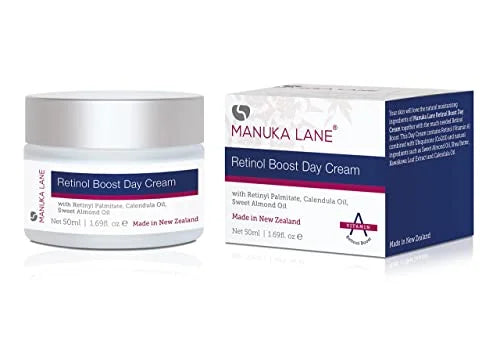 Retinol Boost Day Cream for Face and Neck with Kawakawa Leaf Extract, Calendula Oil & Sweet Almond Oil | Plant Based Formu...