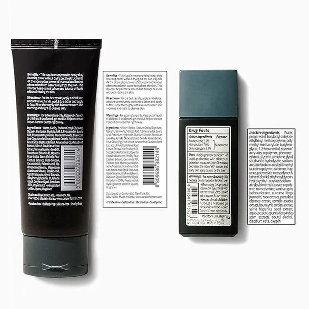 Limited Edition Men's Skincare Gift Set, Cardon Anti-Aging Korean Skincare Routine, Cactus-based, All Skin Types, Face Was...