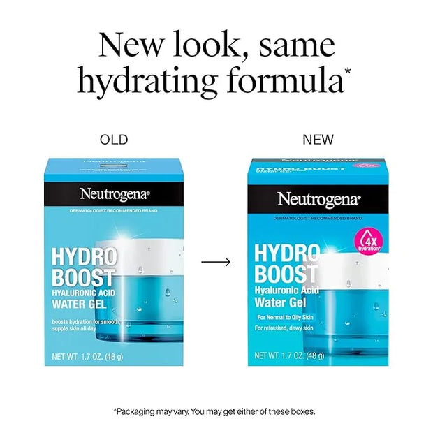 Neutrogena Hydro Boost Water Gel with Signature Fragrance, Hyaluronic Acid Face Moisturizer for Normal to Oily Skin, Deliv...