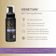 Norvell Venetian Sunless Self Tanner Mousse with Bronzer, 8 Fl Oz - Instant Self Tanning - Natural Looking - Anti-Orange -...