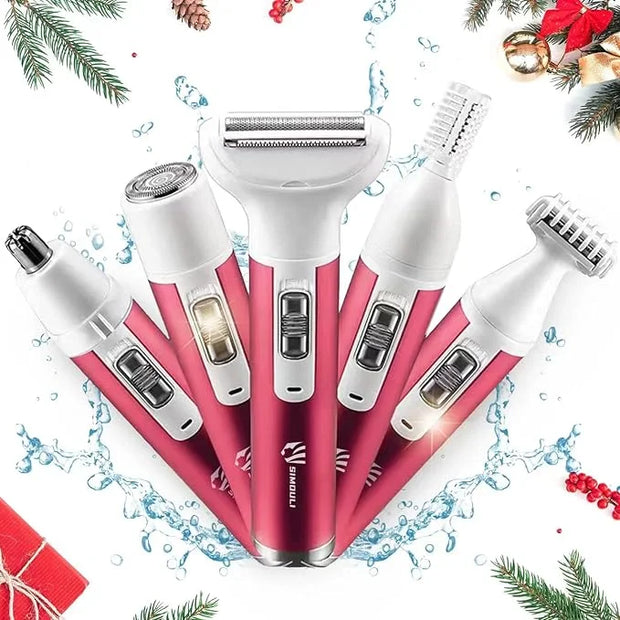 Electric Razor for Women,5 in 1 Womens Shaver Electric Bikini Trimmer Pubic Hair Removal Wet & Dry Painless Shaver for Leg...