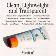 Vacation Mineral Lotion Sunscreen SPF 30 + Air Freshener Bundle, Premium Zinc Sunscreen For Sensitive Skin, Hydrating + Li...