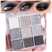 Black Silver Gray Smokey Eyeshadow Palette,Black and White and Sparkly Eye Shadow,Highly Pigmented Black Smokey Radiance E...