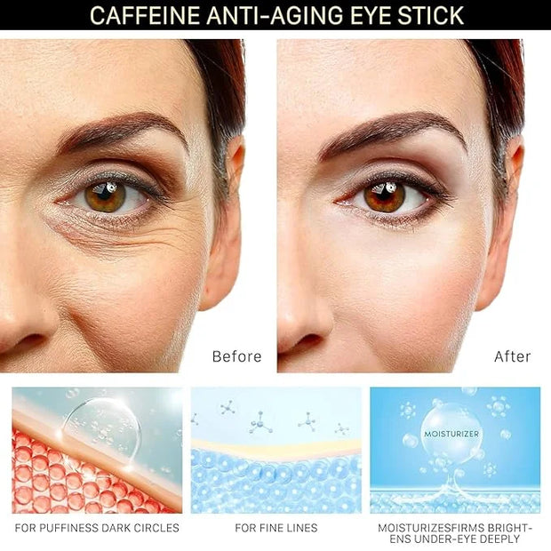 Caffeine Eye Cream for Dark Circles: Caffeine Under Eye Stick - Smooth Fine Lines Hydrate Eye Contour - Product Image