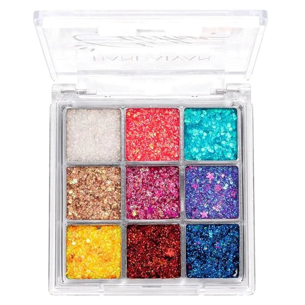 Glitter Eyeshadow Palette, Shimmer Purple Pink Blue Colorful Eyeshadow Palette, Lip Face Eye Glitter Makeup, Lasting Water...