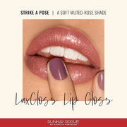 Runway Rogue LuxGloss Lip Gloss, High-Pigment Shimmery Muted-Rose Lip Gloss, ‘Strike a Pose’ - Product Image