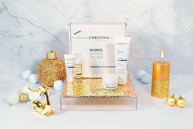 '-CHRISTINA- Christmas Gift Box #5 Line Repair Nutrient | Cleanser Serum Day Cream SPF15 Aqua Mist - Product Image