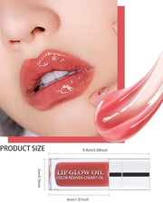 Plumping Lip Glow Oil - Hydrating Tinted Gloss, Reviver Oil, Long Lasting Moisturizing Clear Plumper Tint for Care and Dry...