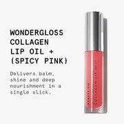 Beauty Pie Wondergloss Collagen Lip Oil + (Spicy Pink) – Hydrating, Plumping, Non-Sticky Gloss with Collagen AC Micro-Vect...