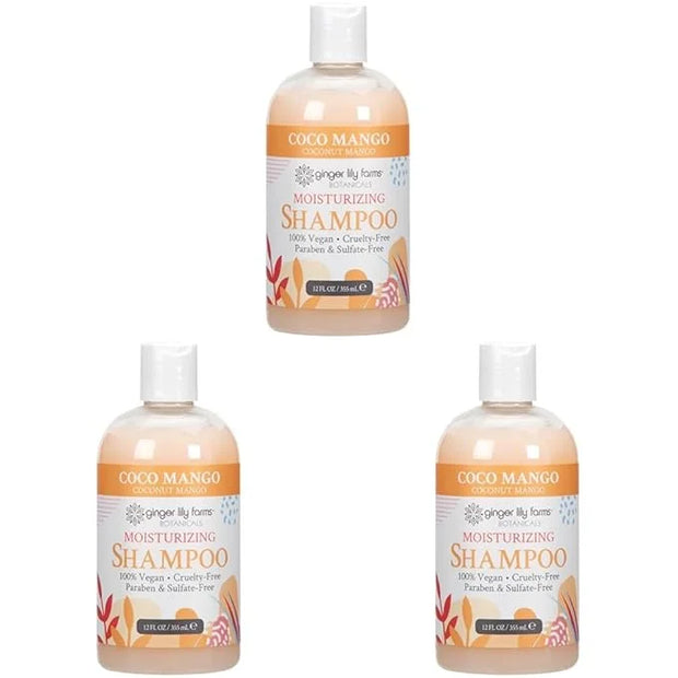 Ginger Lily Farms Botanicals Moisturizing Shampoo for All Hair Types, Coco Mango, 100% Vegan & Cruelty-Free, Coconut Mango...