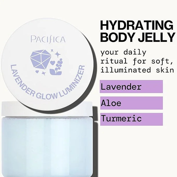 Pacifica Lavender Glow Shimmering Body Jelly – Moon-Kissed Illuminator & Hydrating Body Gel, Lightweight Glow Highlight wi...