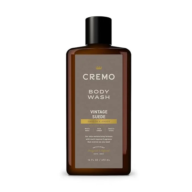 Cremo Body Wash Men, A Vintage Suede with Notes of White Moss and Rich Amber, 16 Fl Oz - Product Image