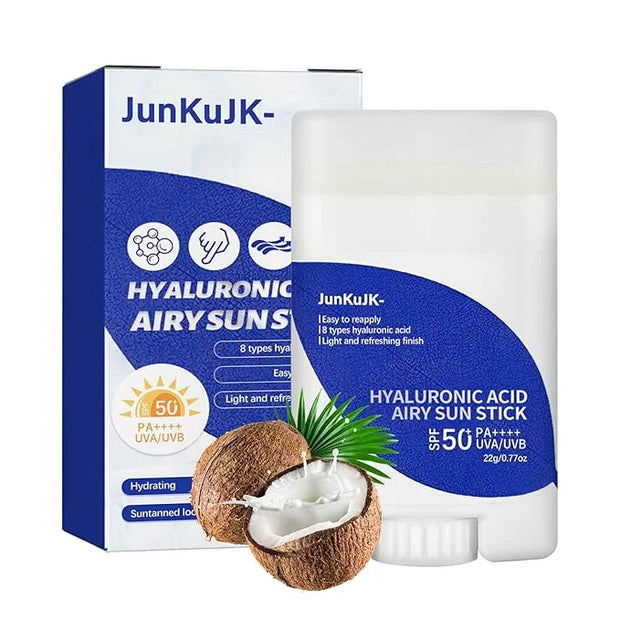 Hyaluronic Acid Face Sunscreen Stick SPF 50 + PA++++,Non-Greasy Sunstick Roll on Sunscreen Face Stick,Moisturizing Sun Scr...