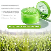 Organic Aloe Vera Gel for Face & Body Made within 12 Hours of Harvest, 98% Pure Aloe Vera Gel for Skin, Scalp, & Hair, Soo...