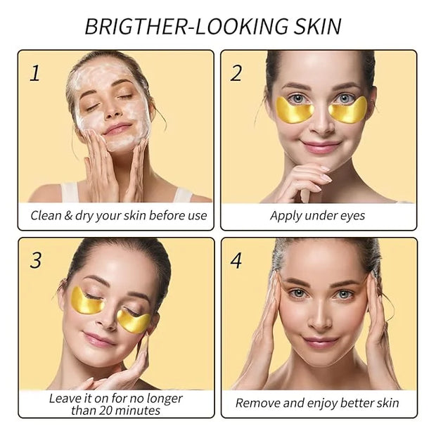 Under Eye Patches (24 Pairs) - Gifts for Women - Golden Under Eye Mask for Dark Circles, Puffiness & Wrinkles, Eye Gels Pa...