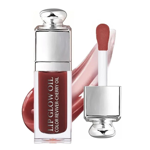 Hydrating Lip Glow Oil-Lip care oil- Lip Oil Tinted for Lip Care and Dry Lips-Prevents Dry Cracked-Non-sticky Big Brush He...