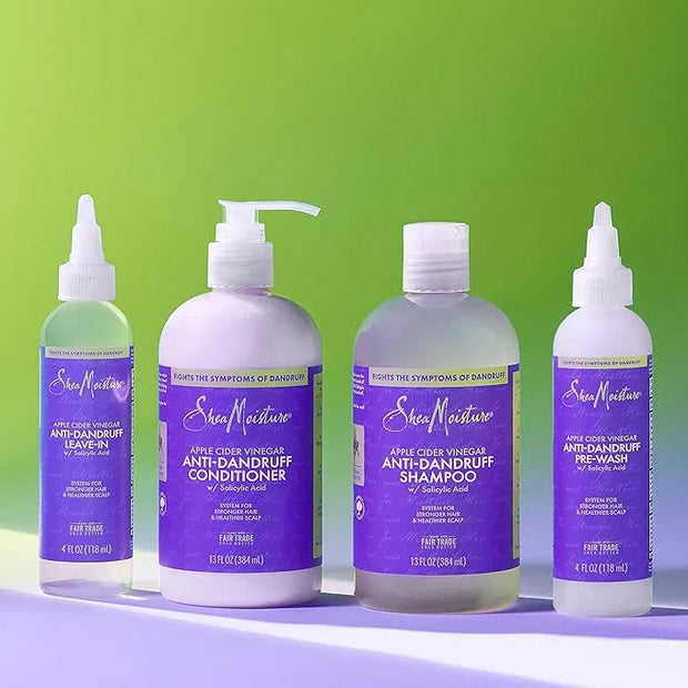 SheaMoisture Hair Care System Anti-Dandruff For Stronger Hair & Healthier Scalp Conditioner Formulated With Apple Cider Vi...